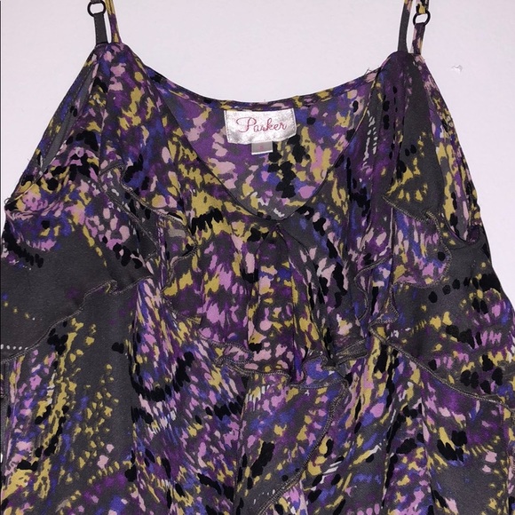 Multi-Colored Ruffled Sheer Tank - Picture 2 of 3